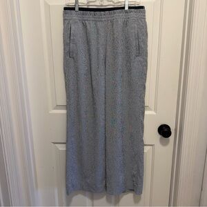 Athleta Echo Wide Leg Crop Pant Gray Microstripe Size 12 Tall